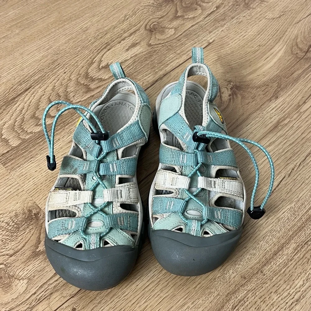 Keen Newport H2 Waterproof Turquoise Beige Closedtoe Securefit‎ Sandals Kids 7